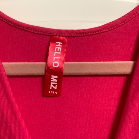 Hello Miz hot pink fuchsia jersey knot front maternity nursing dress S - Picture 5 of 6